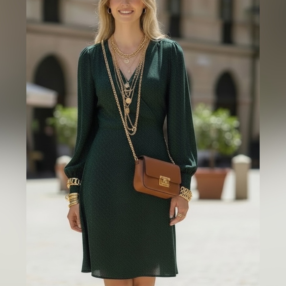 A New Day Green Snakeskin Tunic Dress size Medium